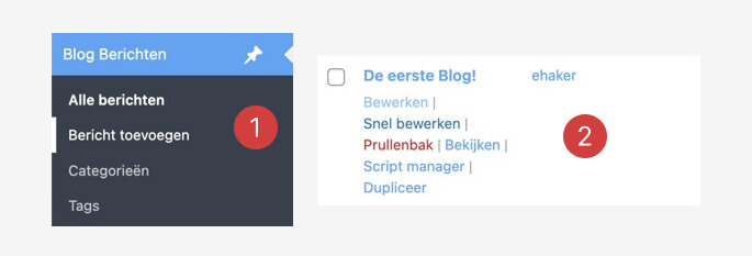 Open of creëer een blogpost