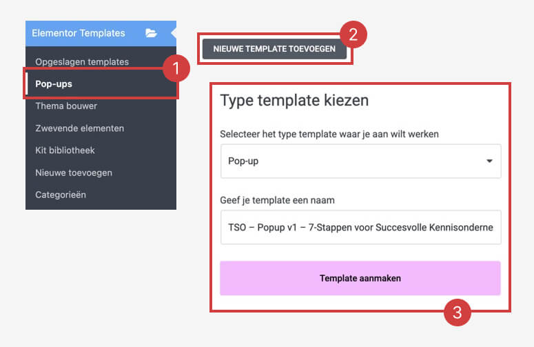 maak een pop-up scherm voor je two step optin