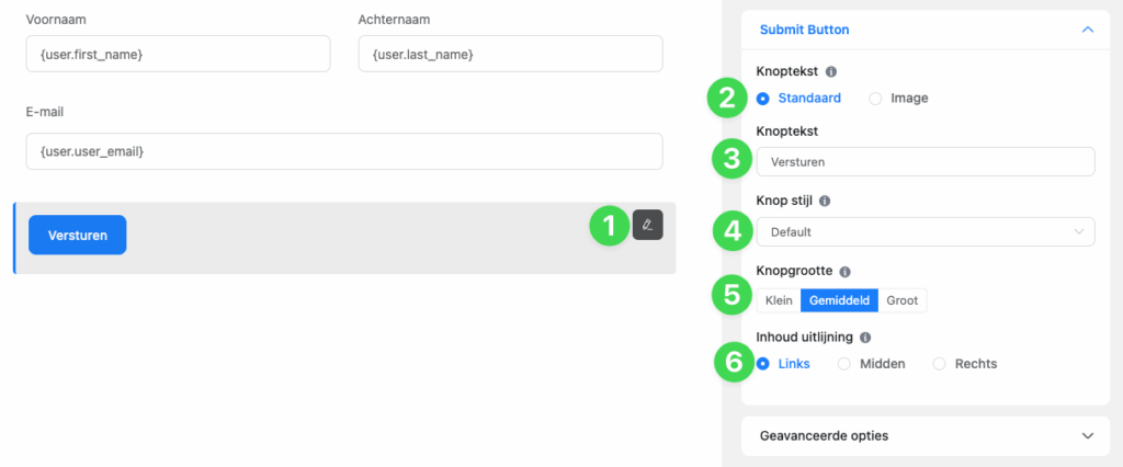4 bewerk de verzendknop