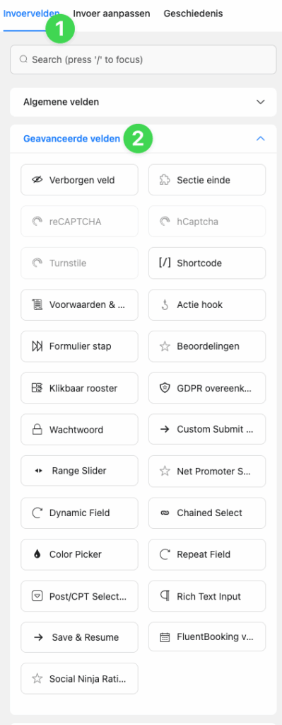 6 geavanceerde velden toevoegen