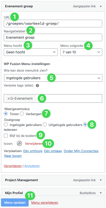 6 buddypanel en groepen buddypanel menu item instellen